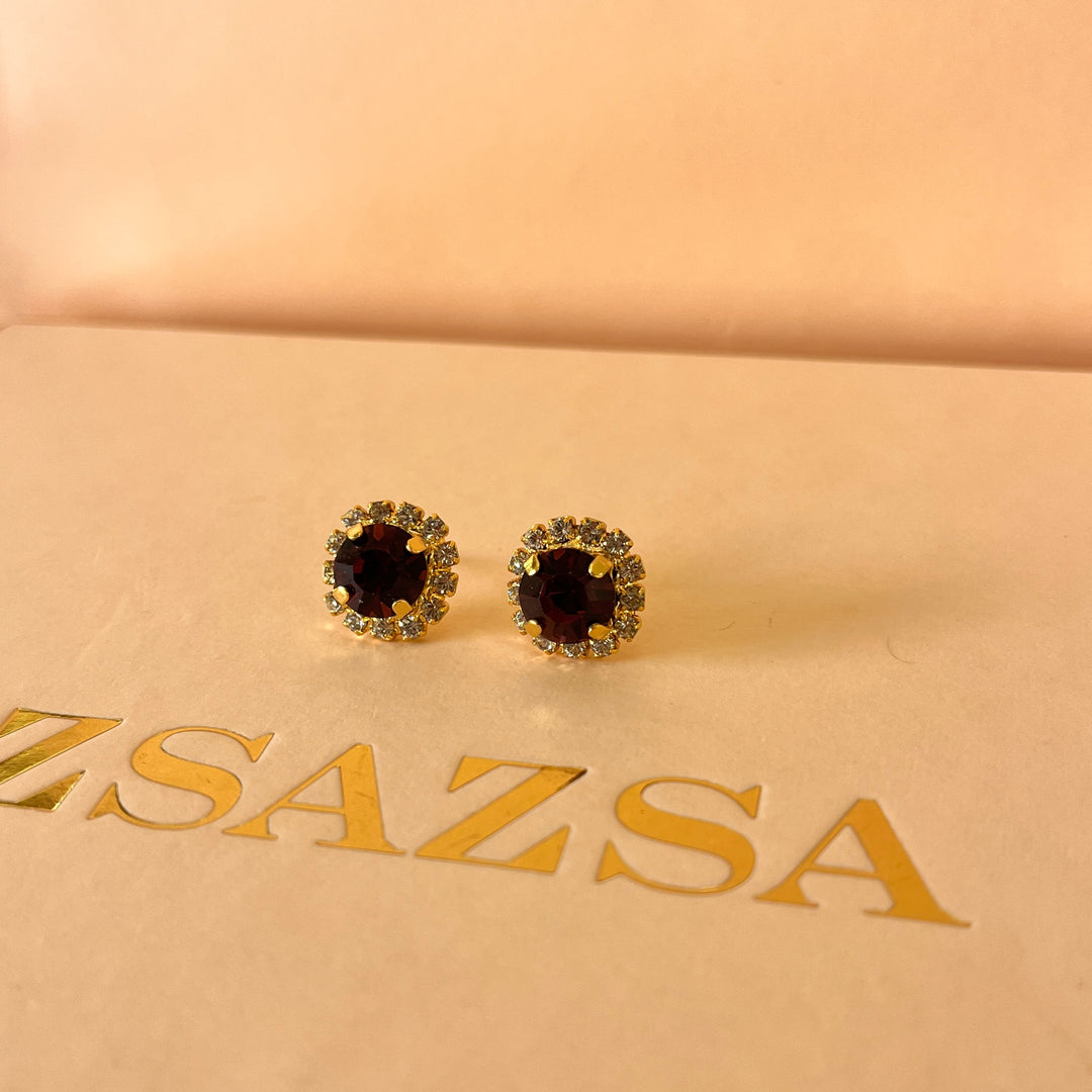 Purple flower preciosa crystals set