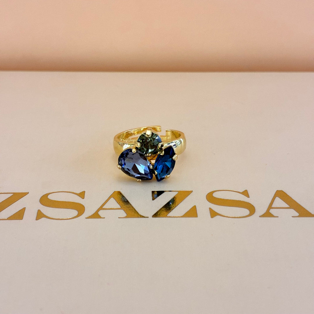 Mixed blue Swarovski crystals set