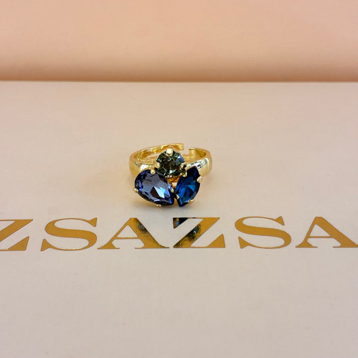 Mixed blue Swarovski crystals set