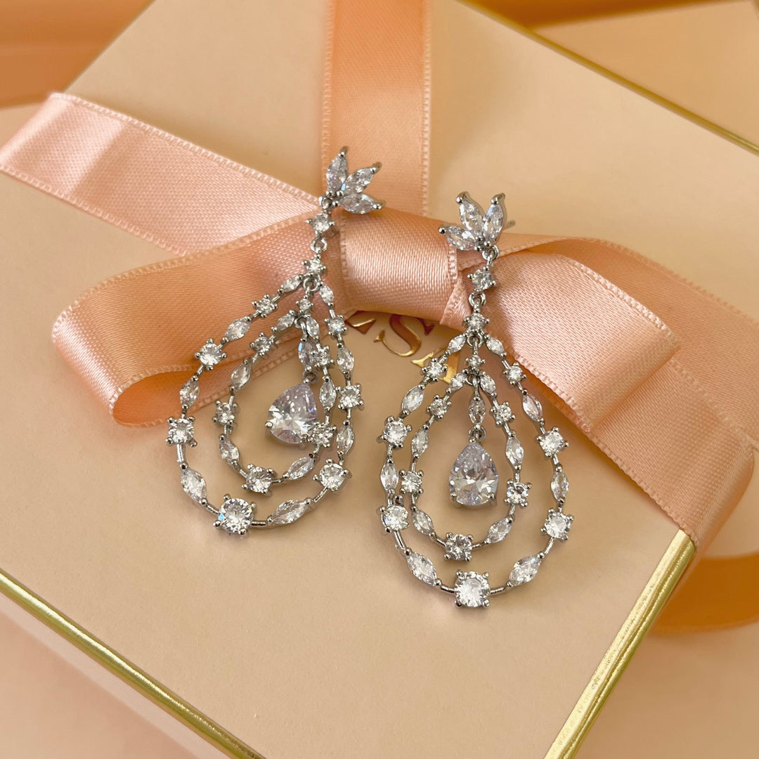 Silver zircone earrings