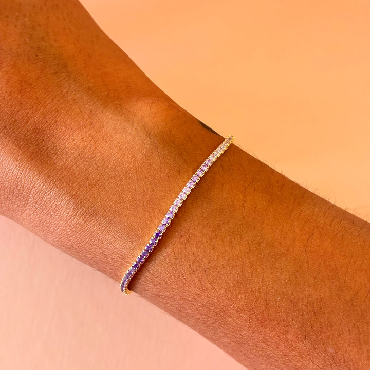 Purple Sterling silver gold plated set