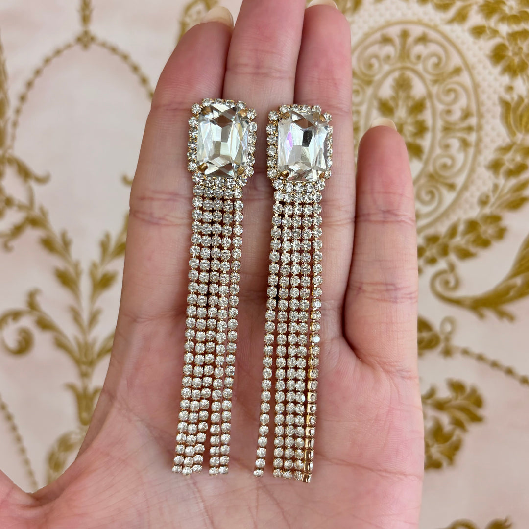 Square fringe earrings