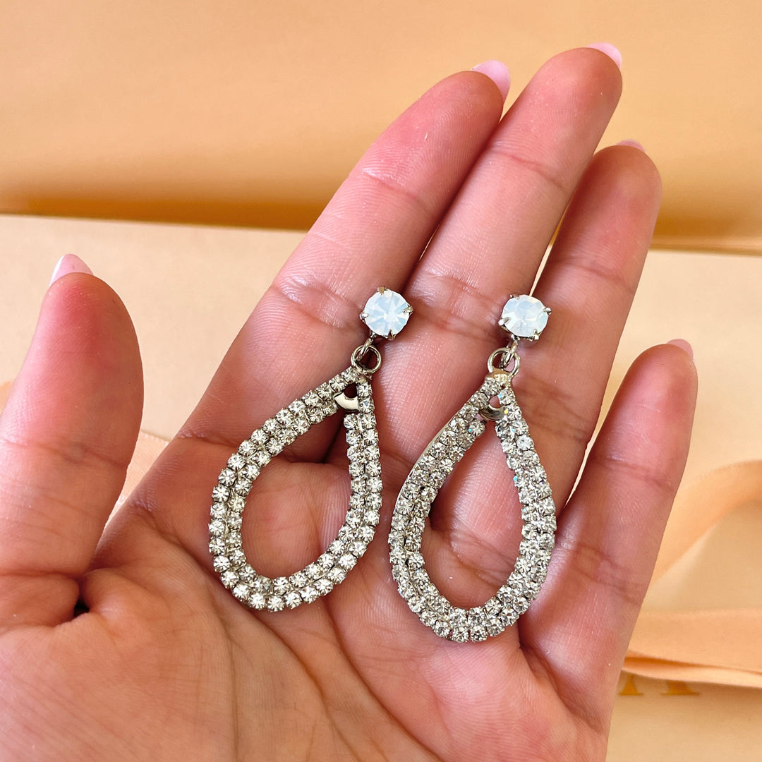 White Swarovski crystals earrings