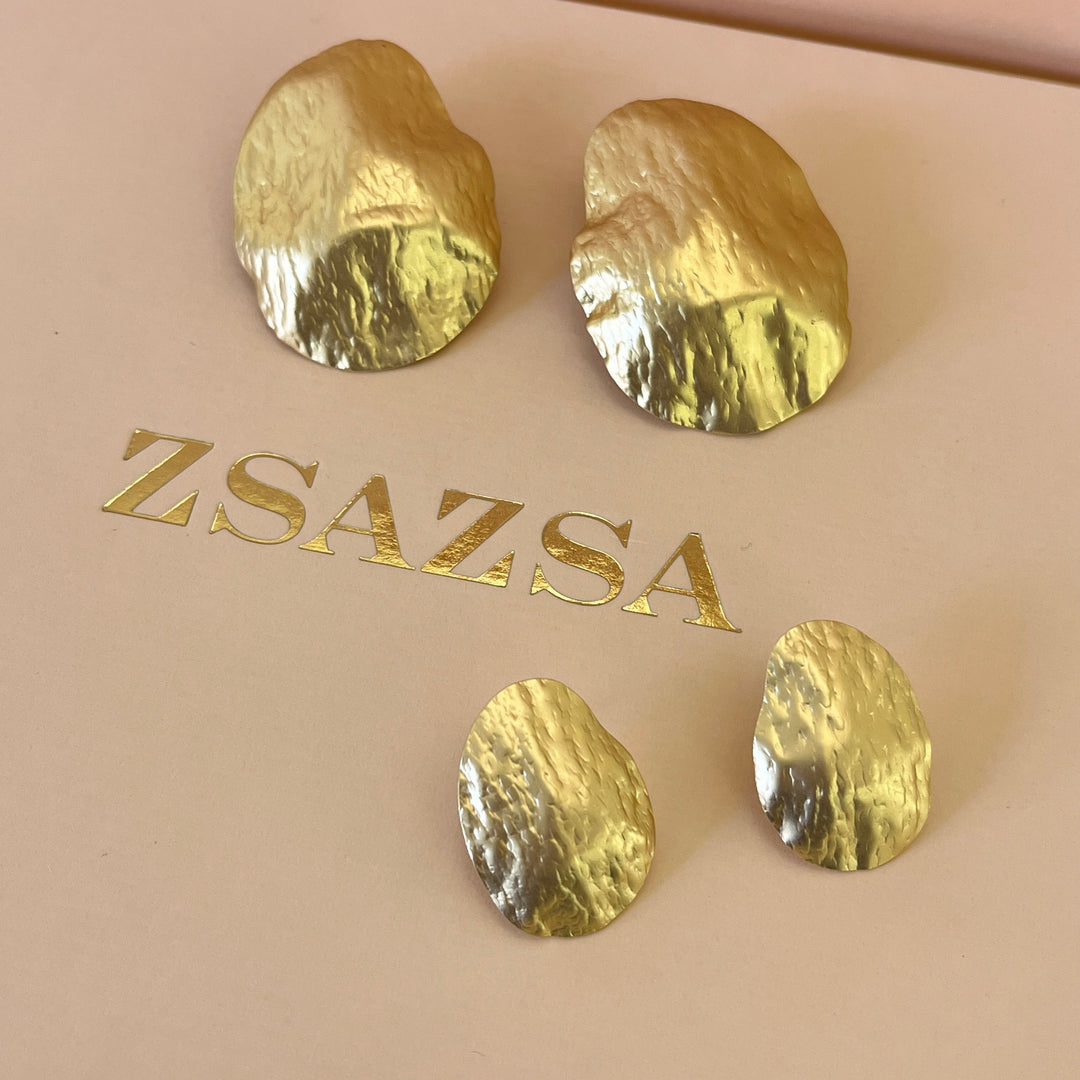 Gold handmade studs