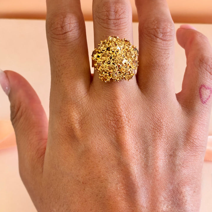 Flower bronze preciosa crystals set