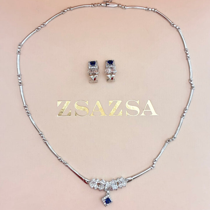 Royal blue clip zircone classic set