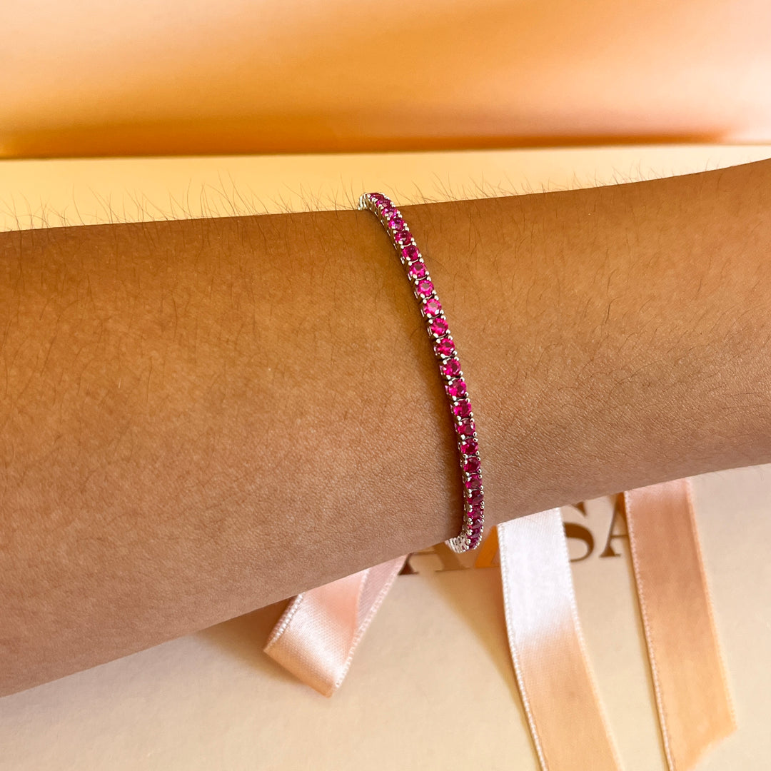 Fuchsia zircone bracelet