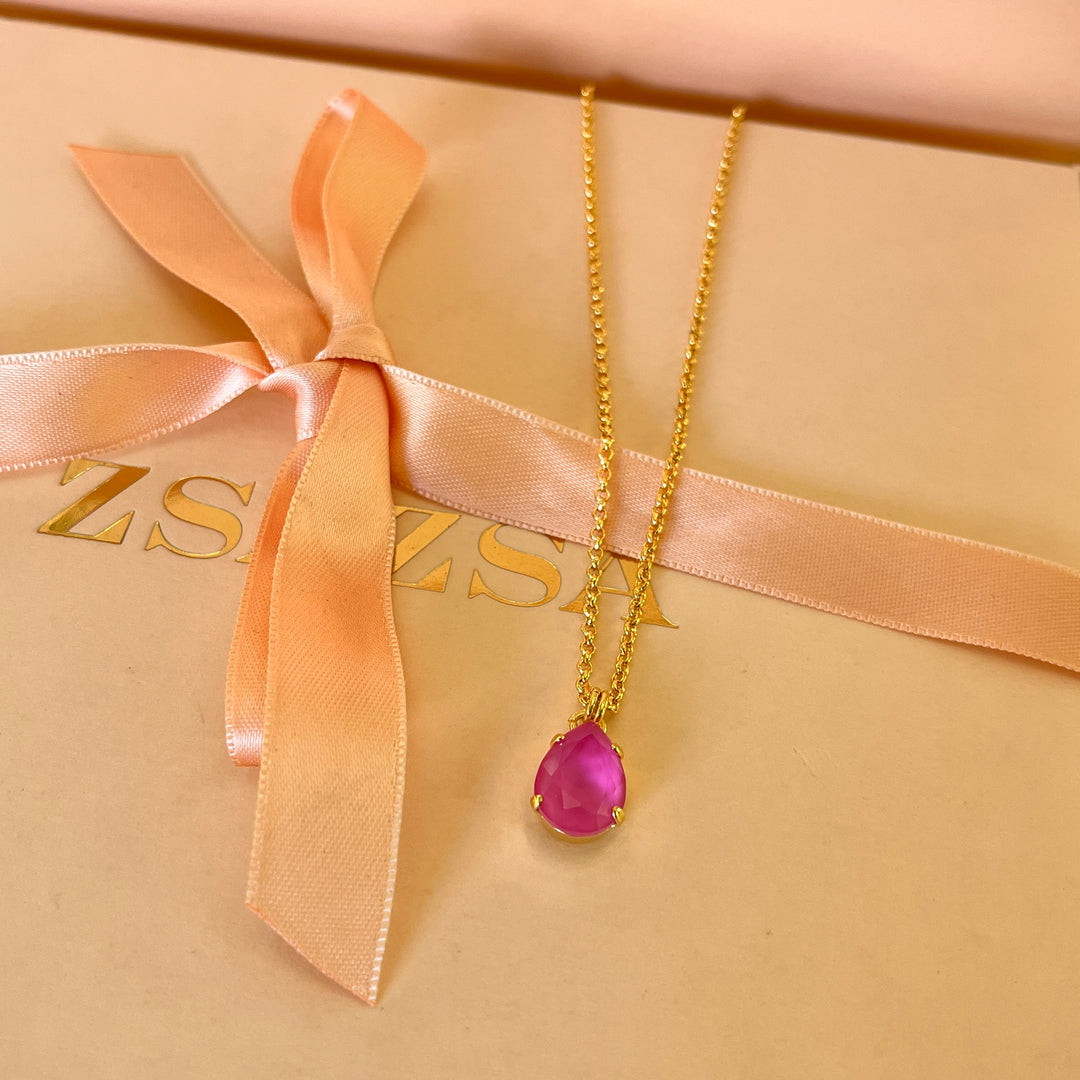 Pink and mauve Swarovski crystals set