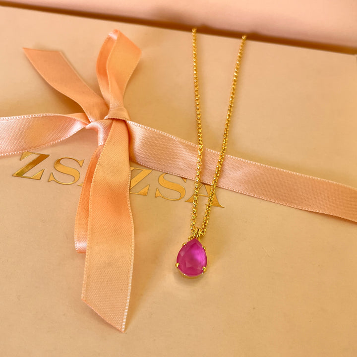 Pink and mauve Swarovski crystals set