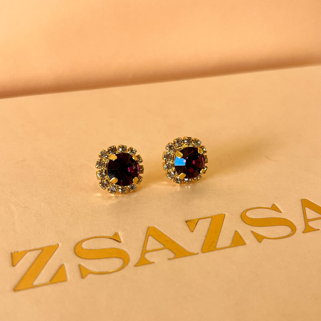 Purple flower preciosa crystals set