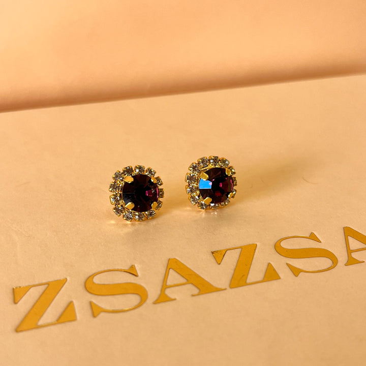 Purple flower preciosa crystals set