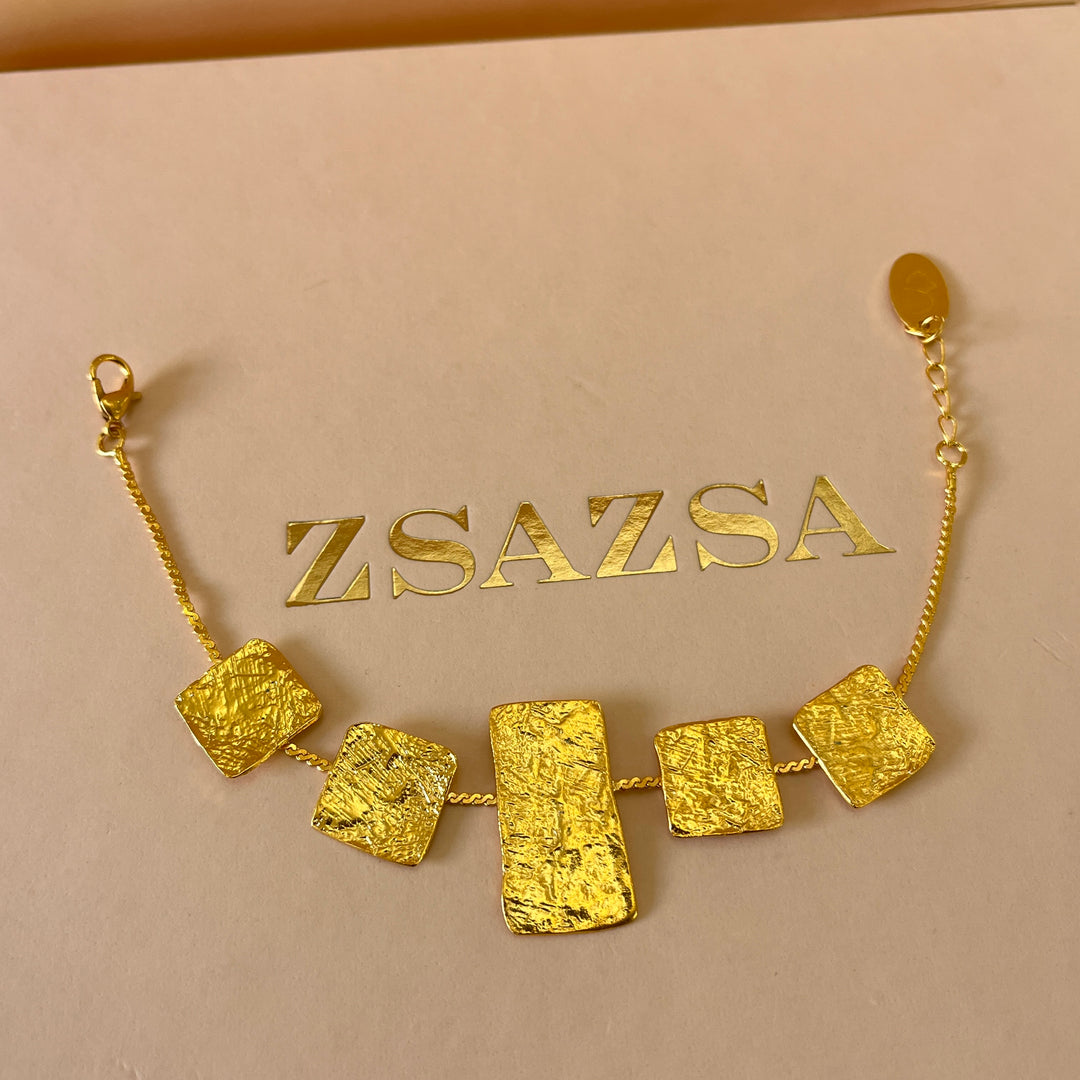 Geometric gold handmade set