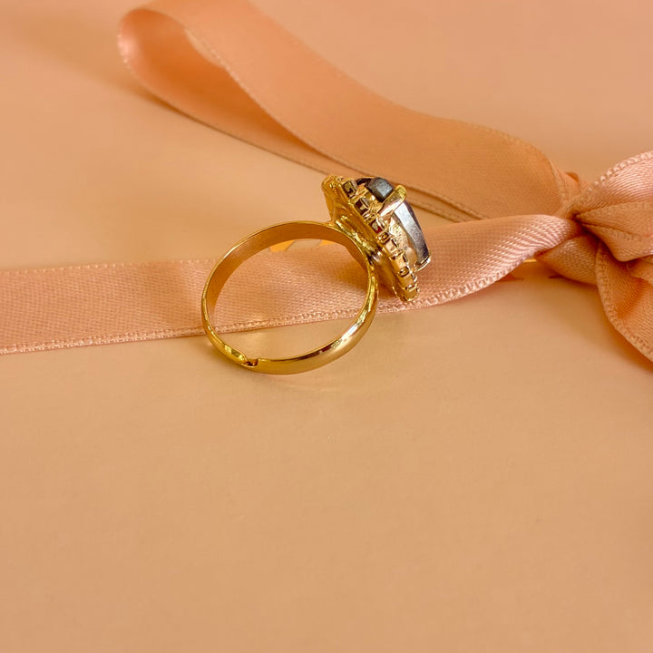 Royal blue teardrop Preciosa crystals gold plated set