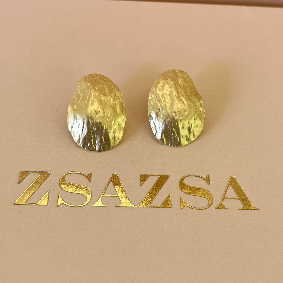 Gold handmade studs