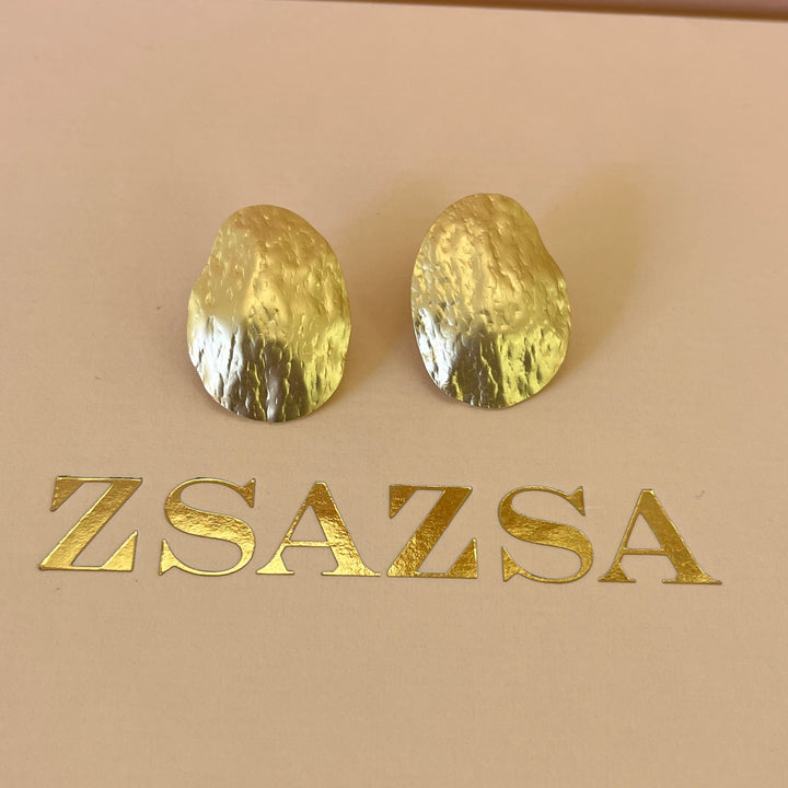 Gold handmade studs