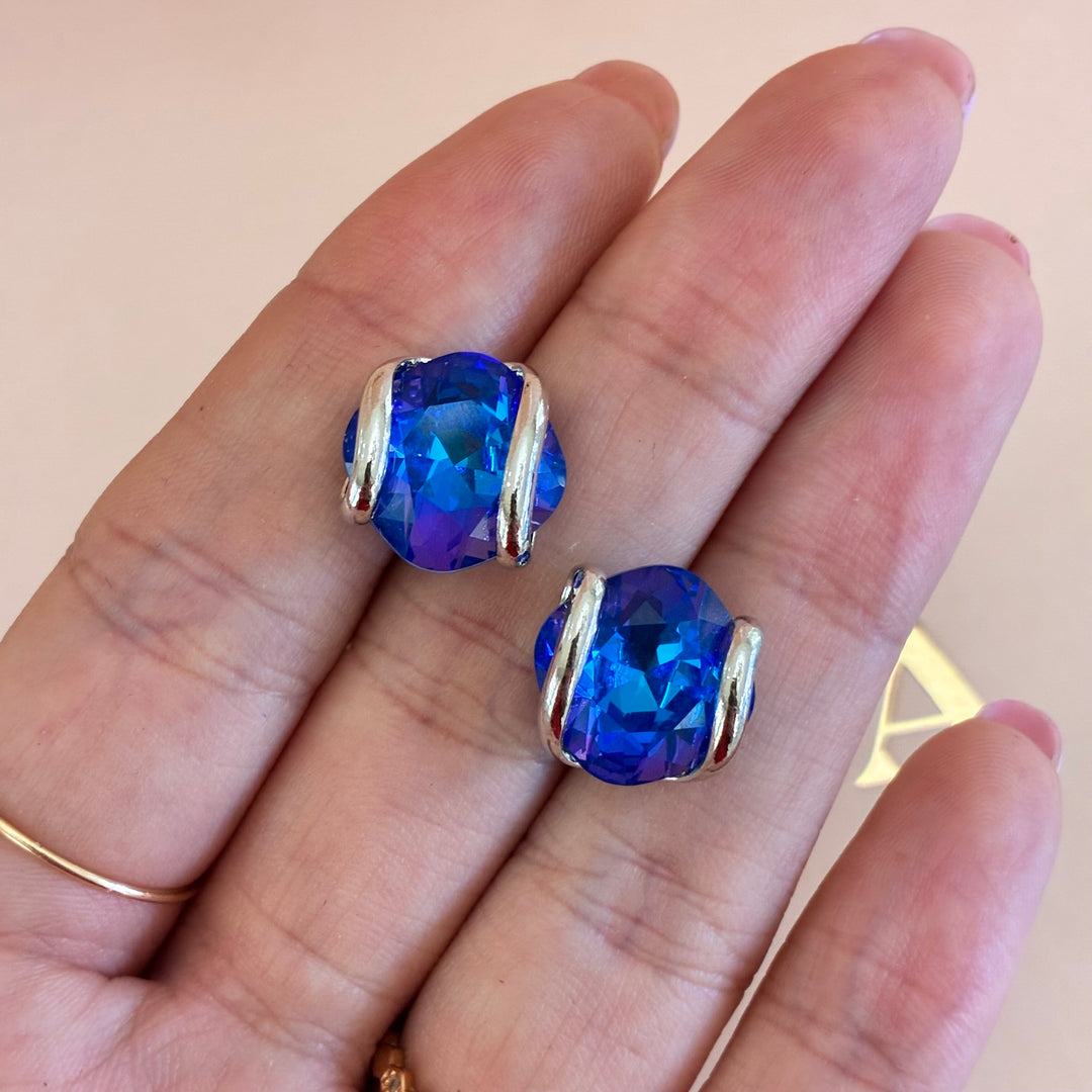 Murano royal blue sterling silver set