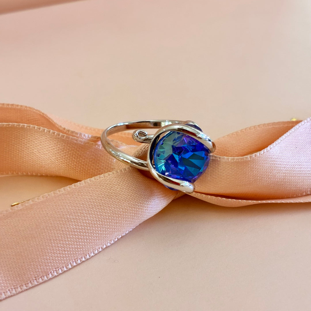 Murano royal blue sterling silver set