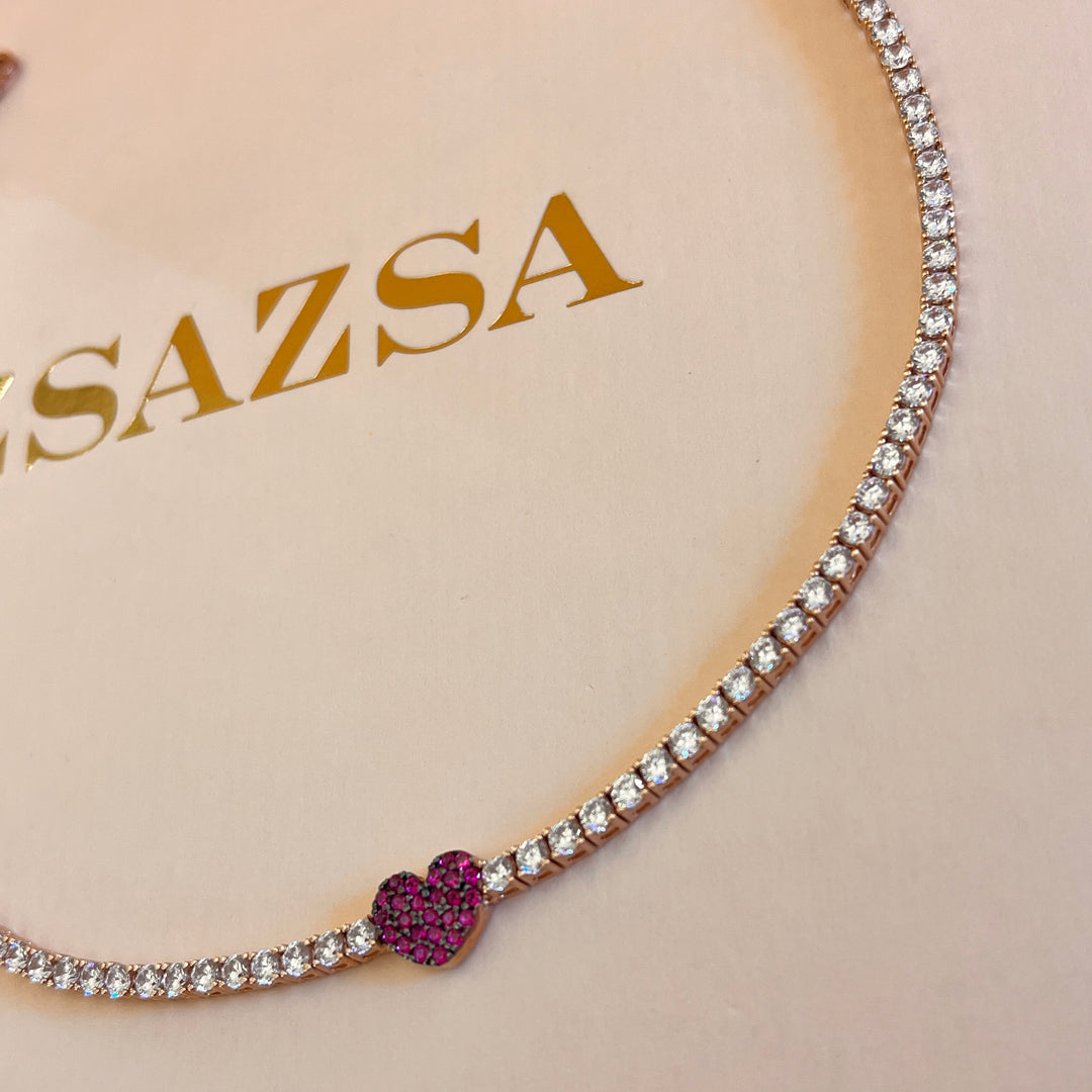 Heart zircone necklace