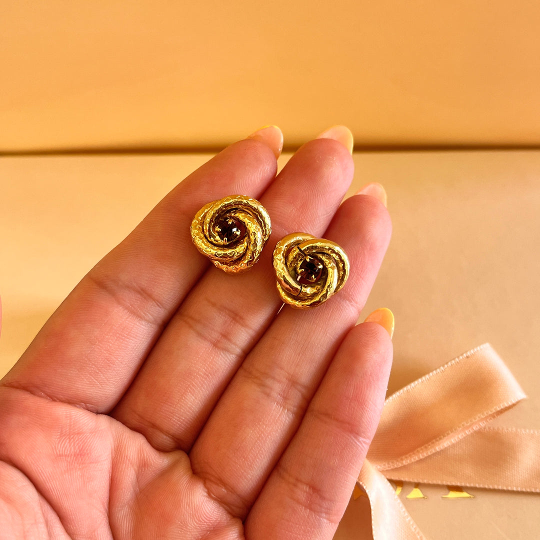 Purple preciosa crystals twisted studs