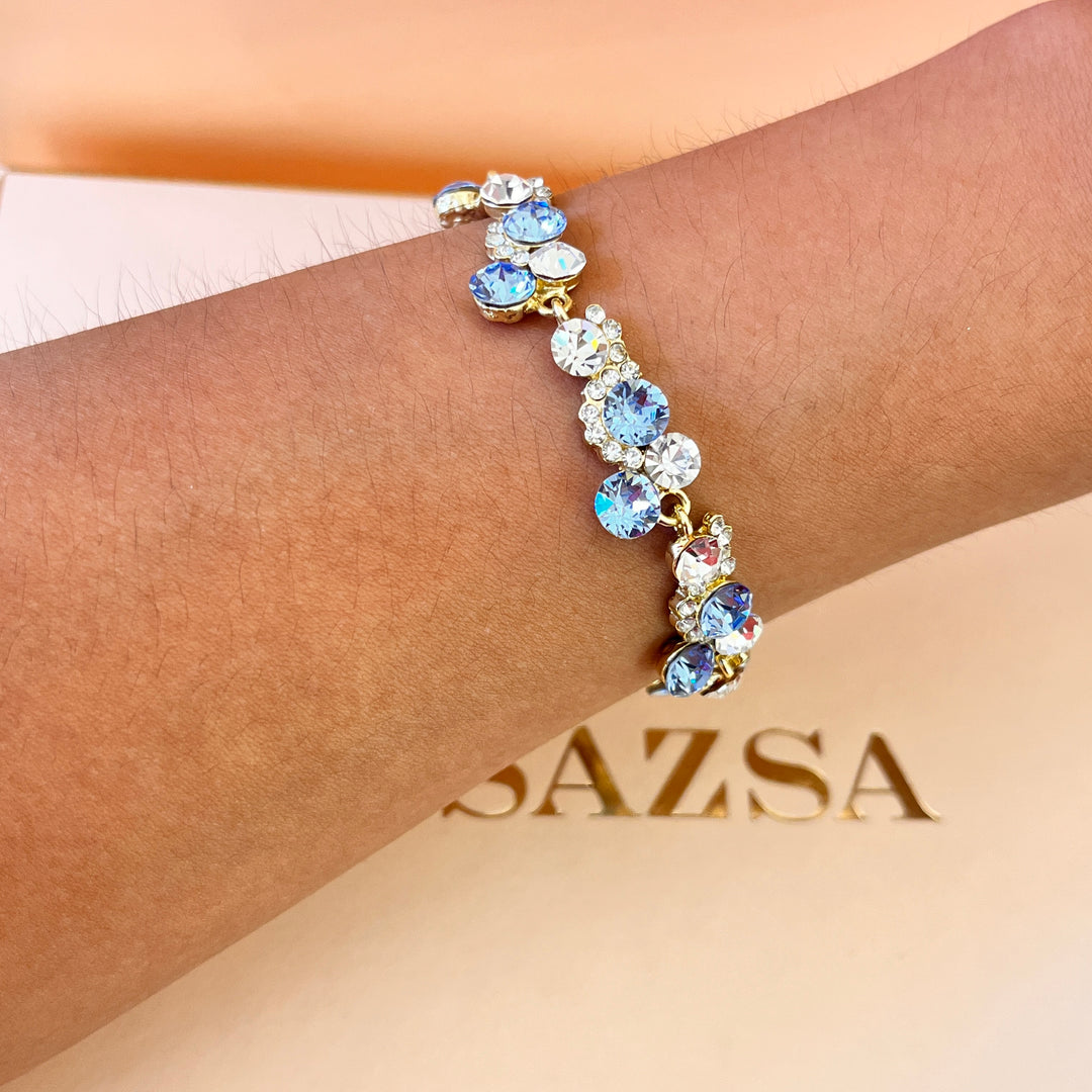 Light blue Swarovski crystals bracelet