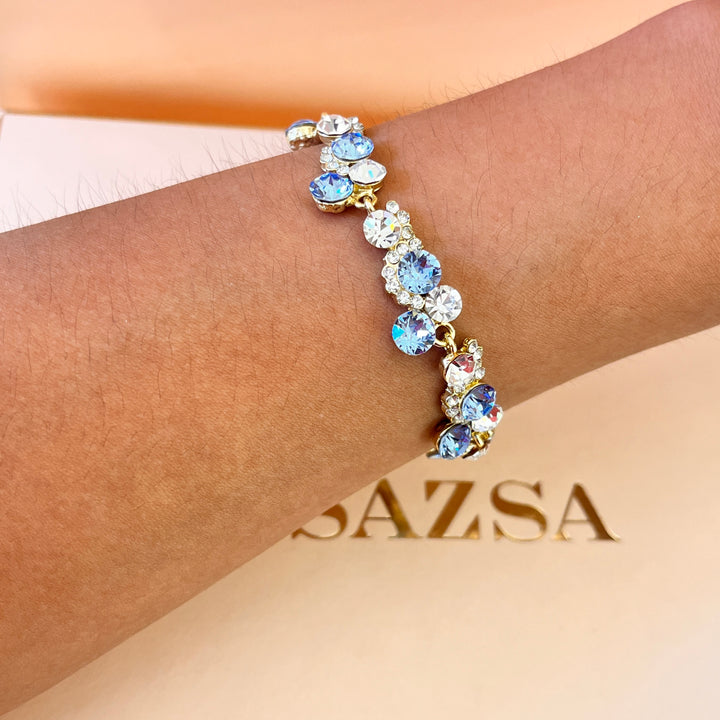 Light blue Swarovski crystals bracelet