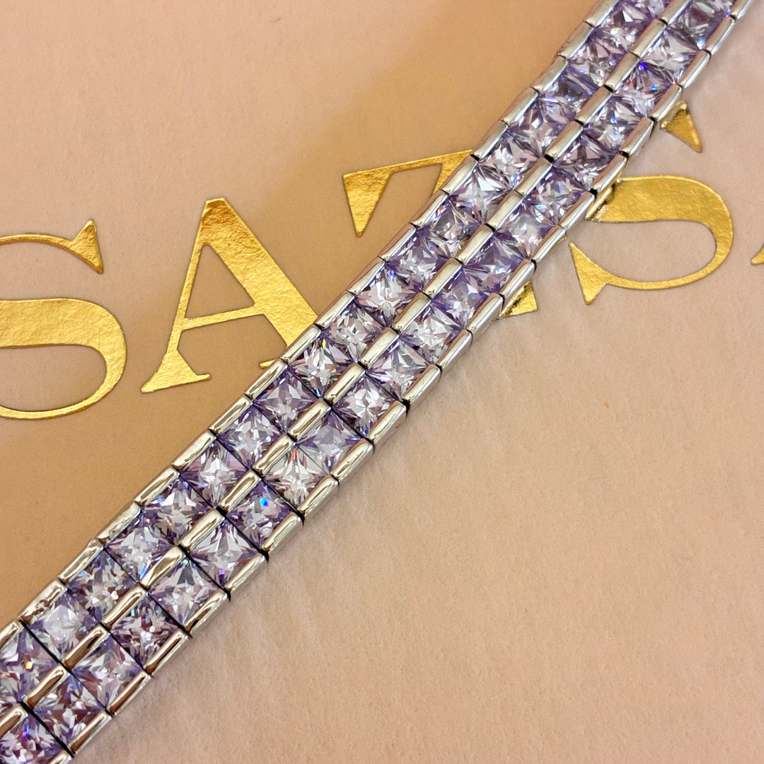 Squares Lilac zircone bangle