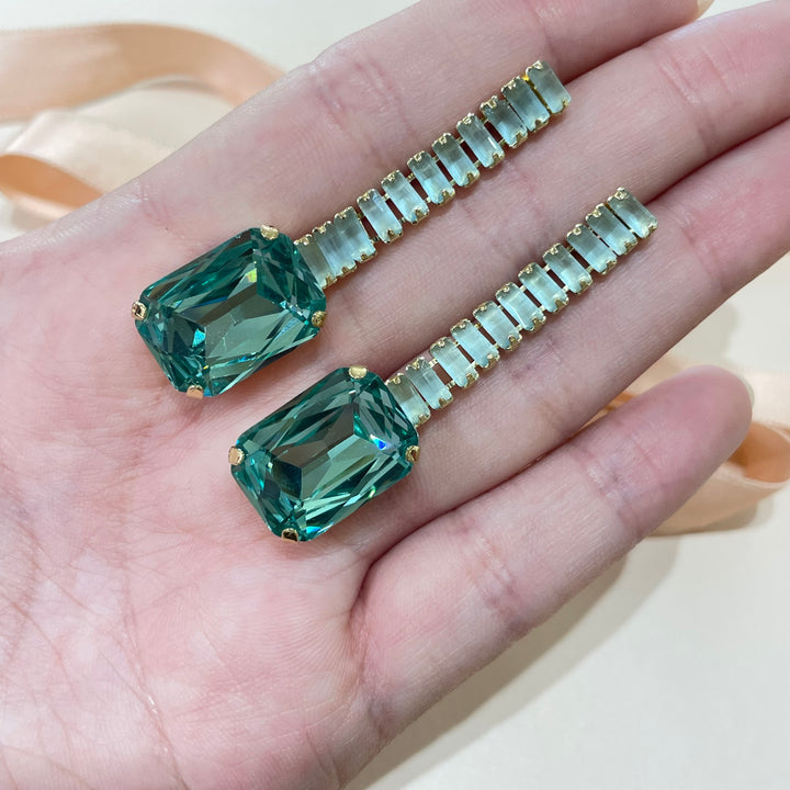 Mint Swarovski crystal earrings