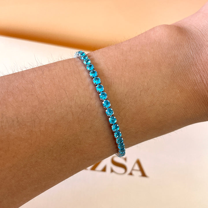 Turquoise tennis zircone bracelet