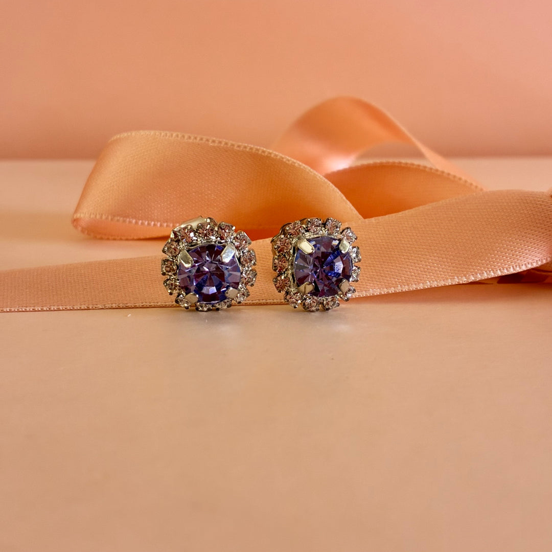 Lilac dainty Preciosa crystals silver set