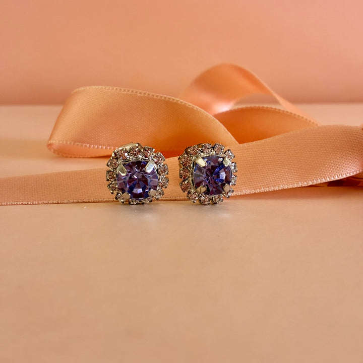 Lilac dainty Preciosa crystals silver set