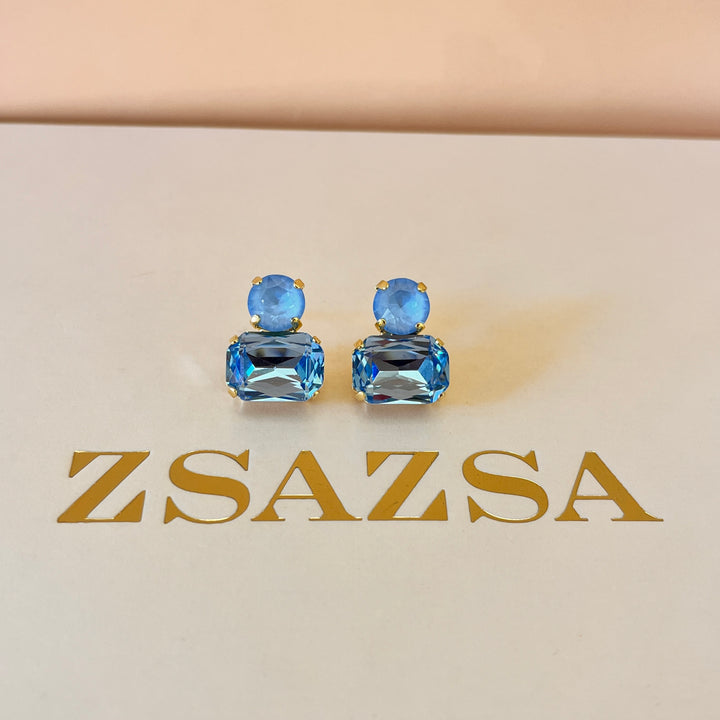 Light blue Swarovski crystals studs