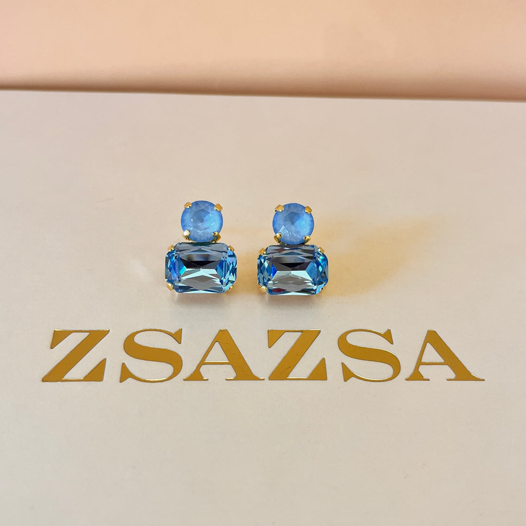 Light blue Swarovski crystals studs