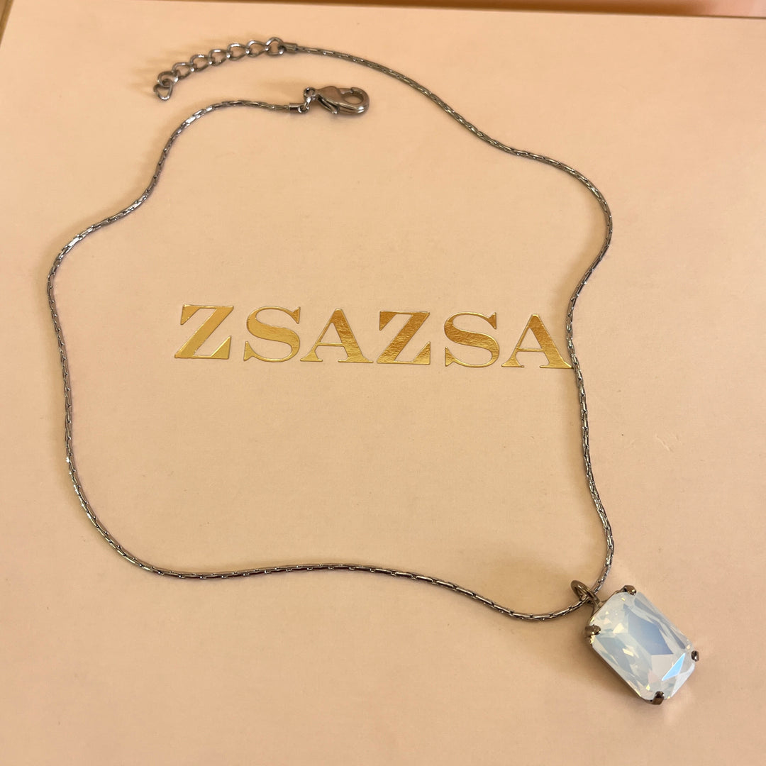 White Swarovski crystals pendant