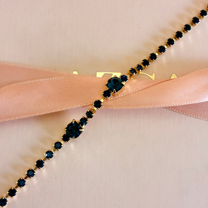 Navy blue Preciosa crystals bracelet