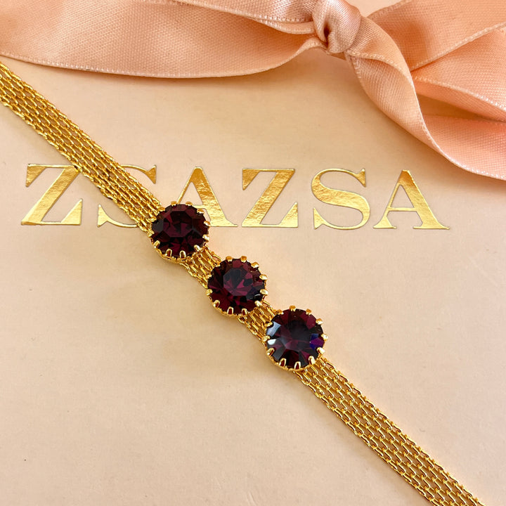 Purple preciosa crystals set