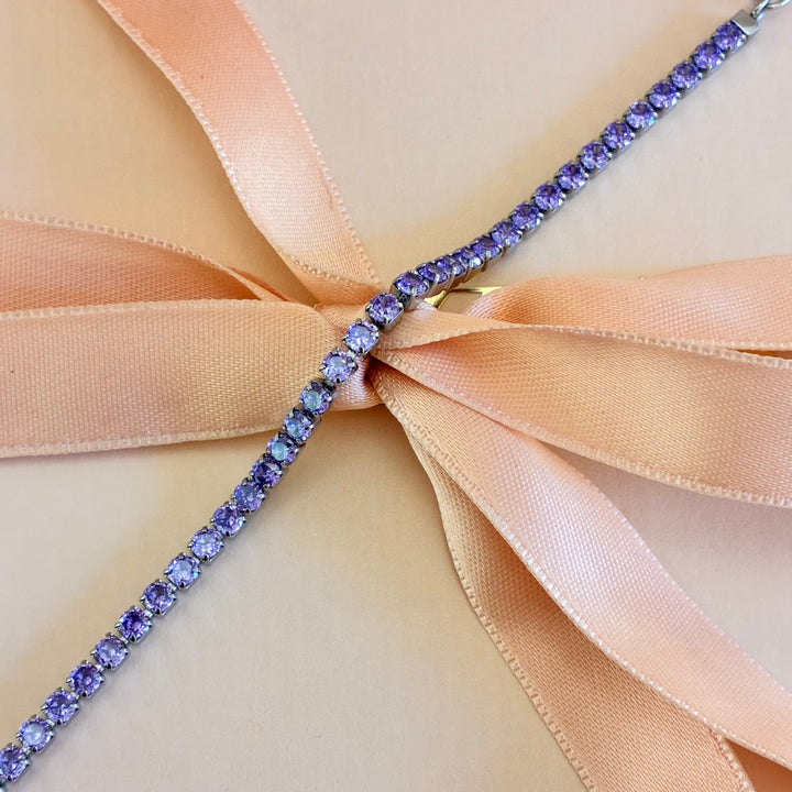 Lilac silver stainless steel bracelet