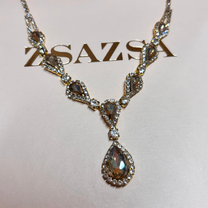 Teardrop bronze rhinesonte set