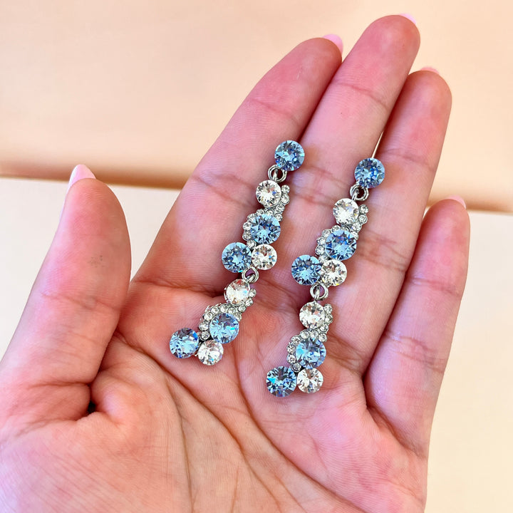 Light blue Swarovski crystals earrings & bracelet