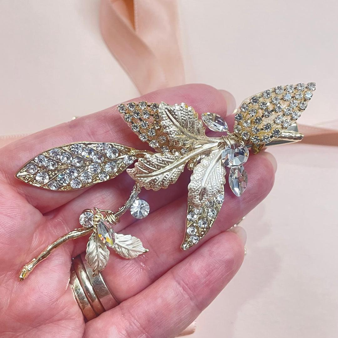 Leaf hair clip set of 2