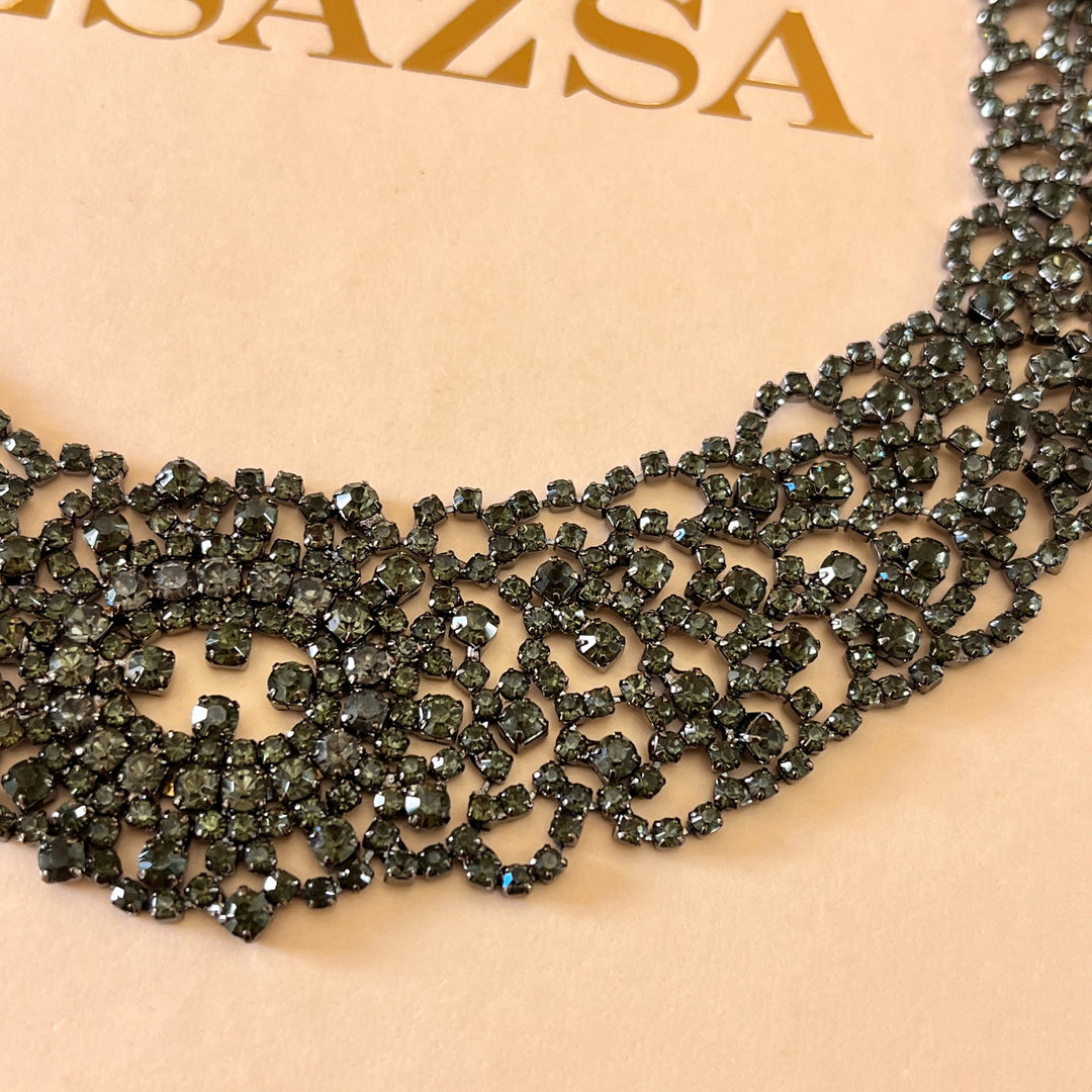 Grey preciosa crystals necklace and bracelet