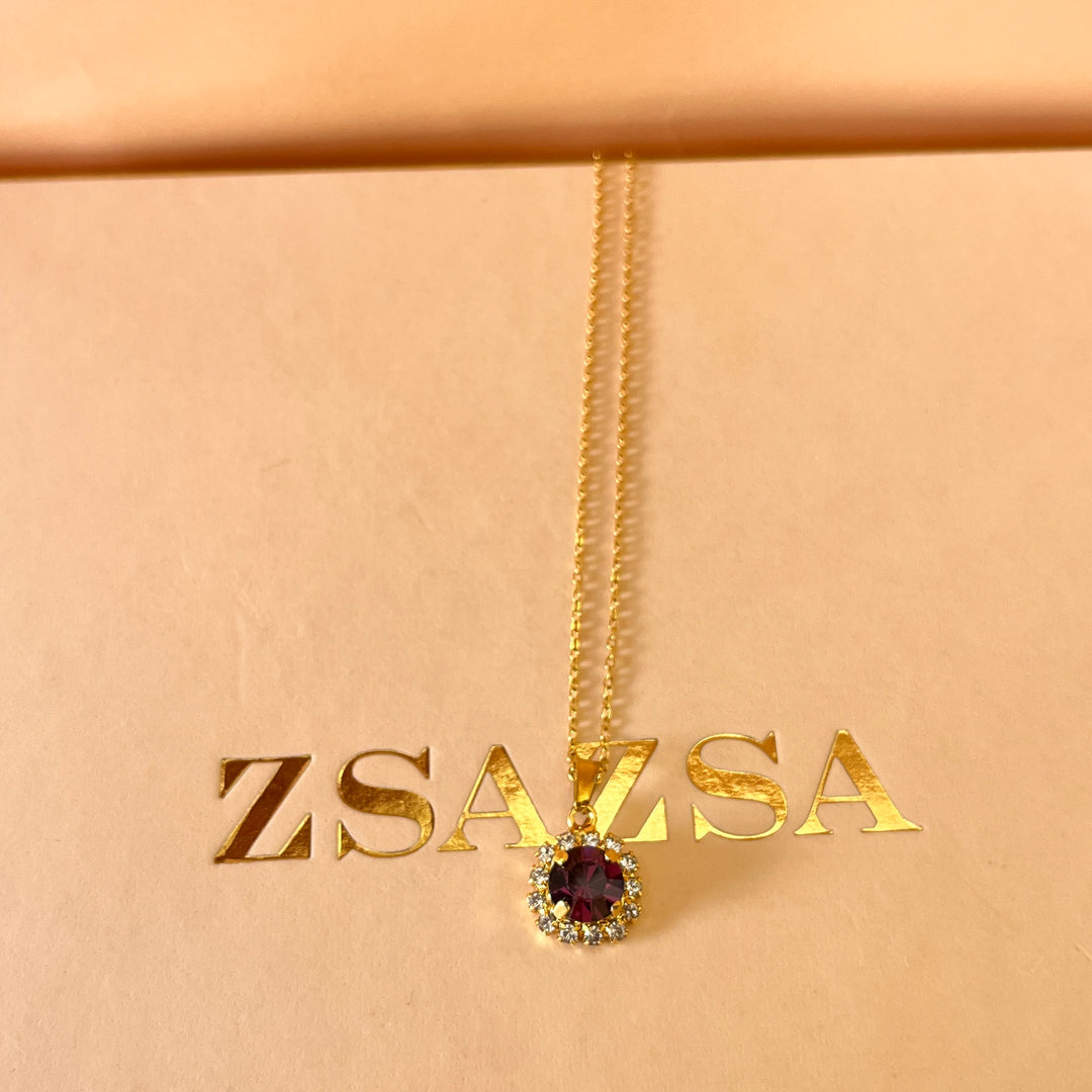 Purple flower preciosa crystals set