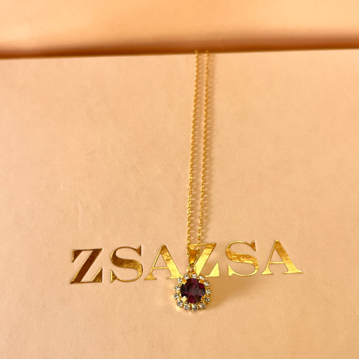 Purple flower preciosa crystals set