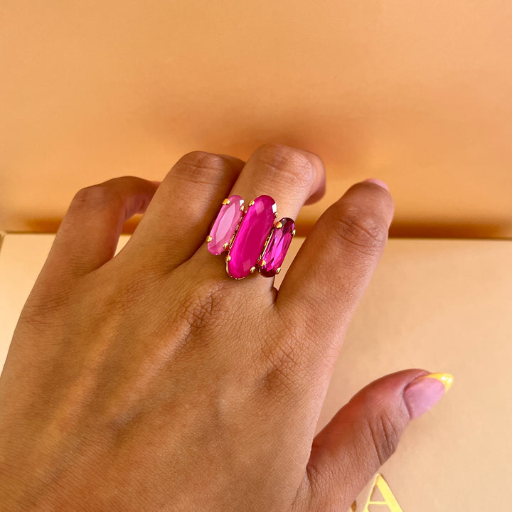 Shade of fuchsia Swarovski crystals set