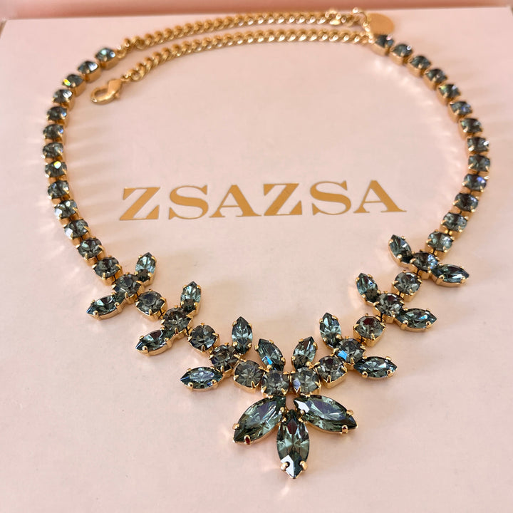 Grey preciosa Crystals necklace