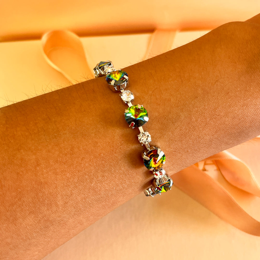 Watermelon Swarovski crystals bracelet