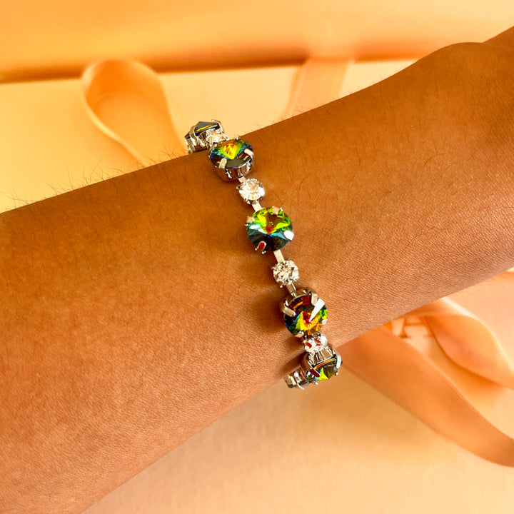 Watermelon Swarovski crystals bracelet