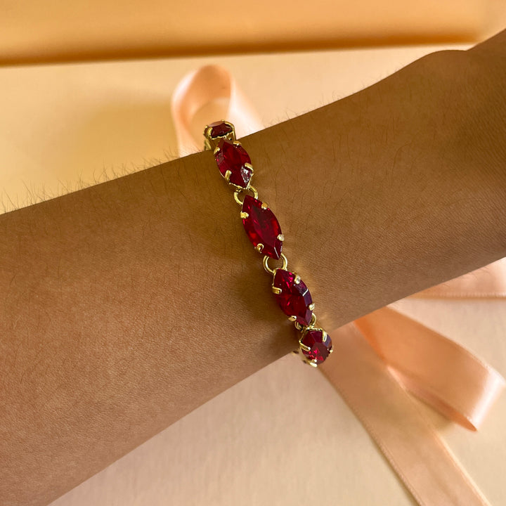 Dark red and mauve Swarovski Crystals set