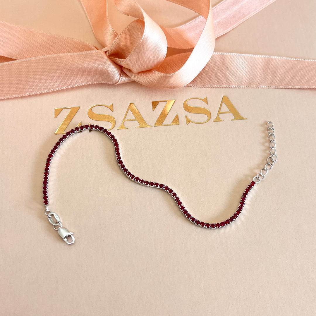 Dark red zircone bracelet