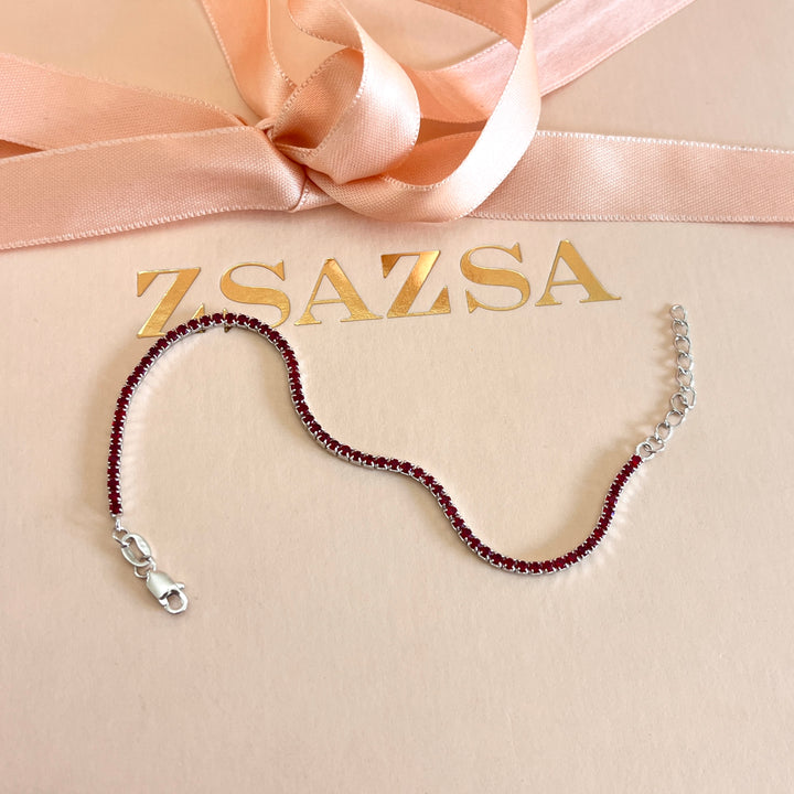 Dark red zircone bracelet