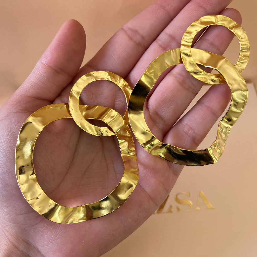 Gold handmade earrings